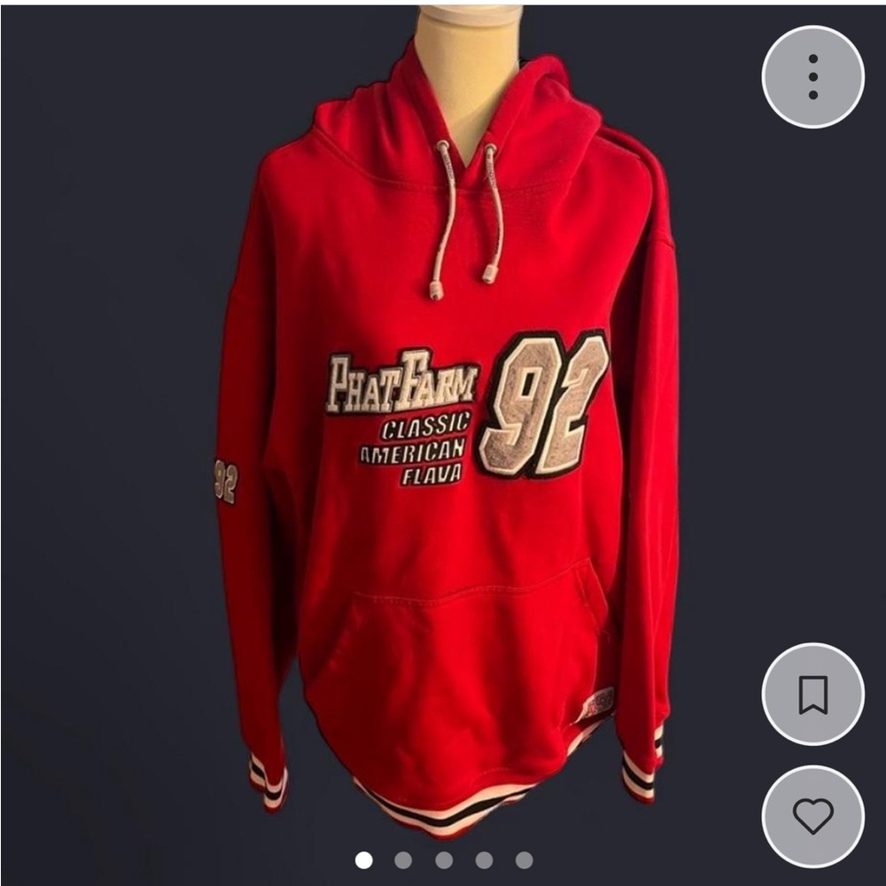 Vintage Phat Farm Red ‘92 Hoodie Y2K Size XXL